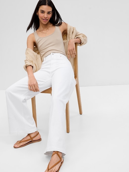 Image number 3 showing, High Rise Stride Wide-Leg Ankle Jeans