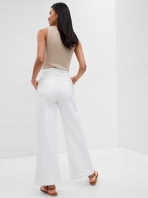 Image number 2 showing, High Rise Stride Wide-Leg Ankle Jeans