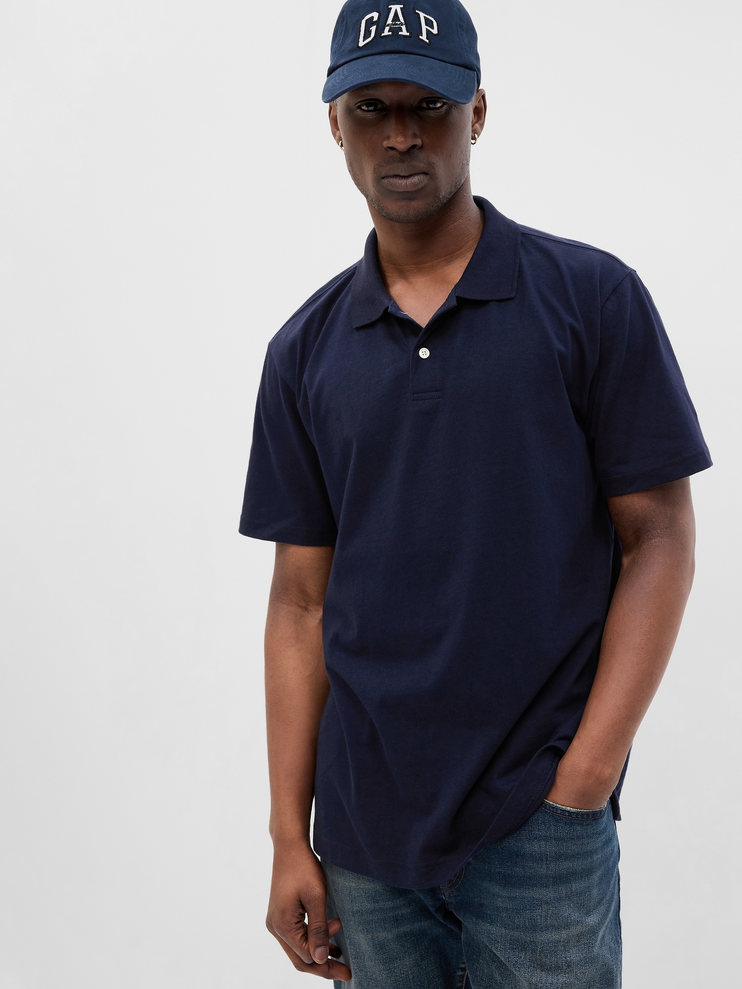 Gap 100% Organic Cotton Polo Shirt blue. 1