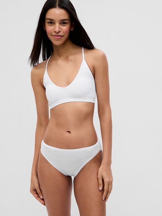 2 of 8 showing, with the color Black, white, & brush beige of product Organic Stretch Cotton Bikini (5-Pack)