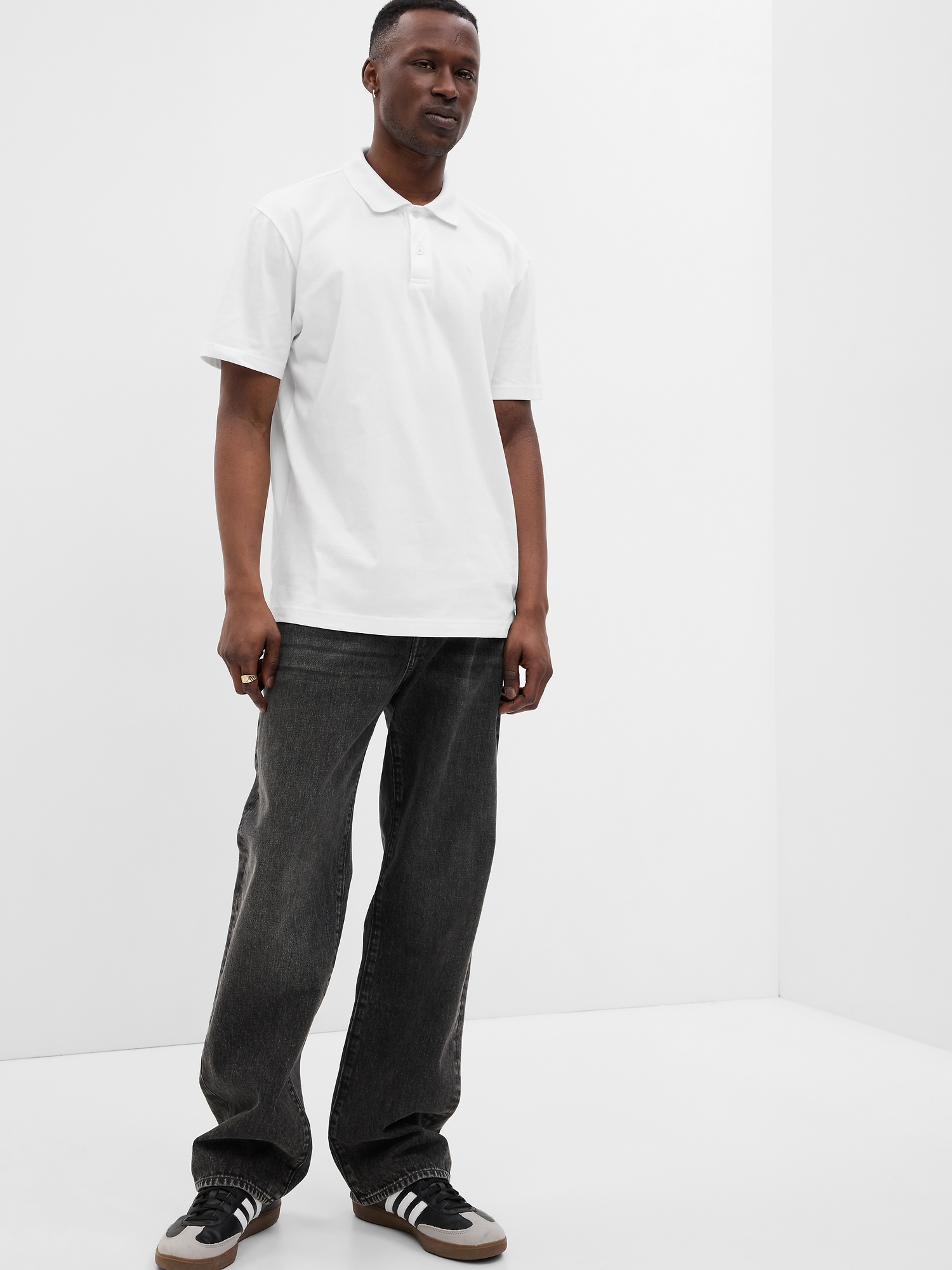 Gap 100% Organic Cotton Polo Shirt white. 1