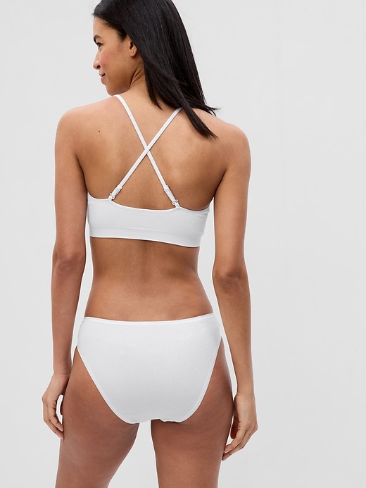 2 of 8 showing, with the color optic white of product Seamless Rib Triangle Bralette