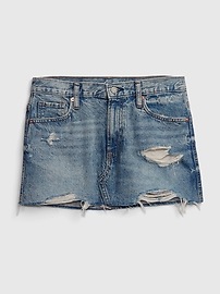 View large product image 4 of 4. PROJECT GAP Low Rise Denim Mini Skirt with Washwell