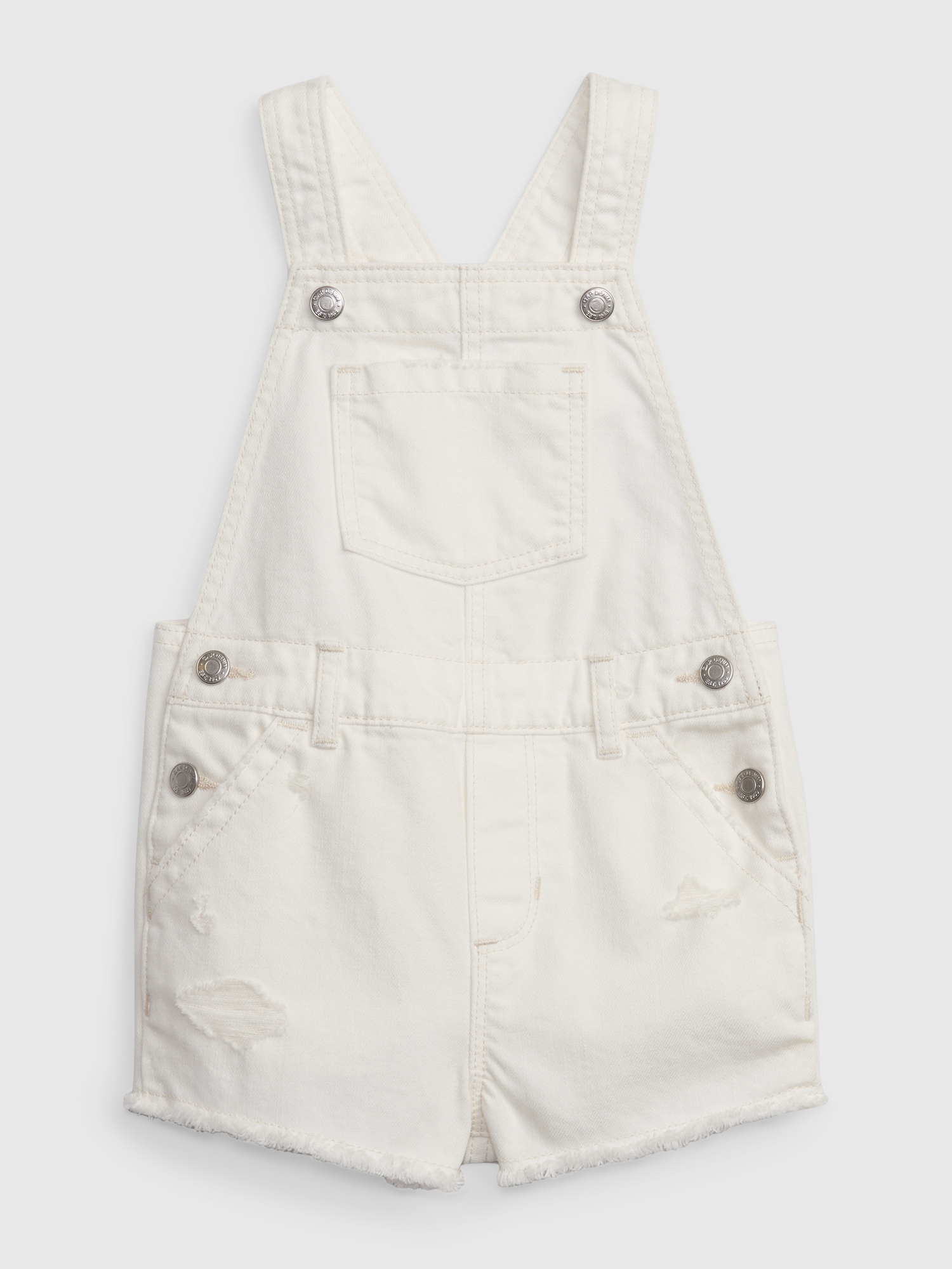 Gap Toddler Denim Shortalls with Washwell white. 1