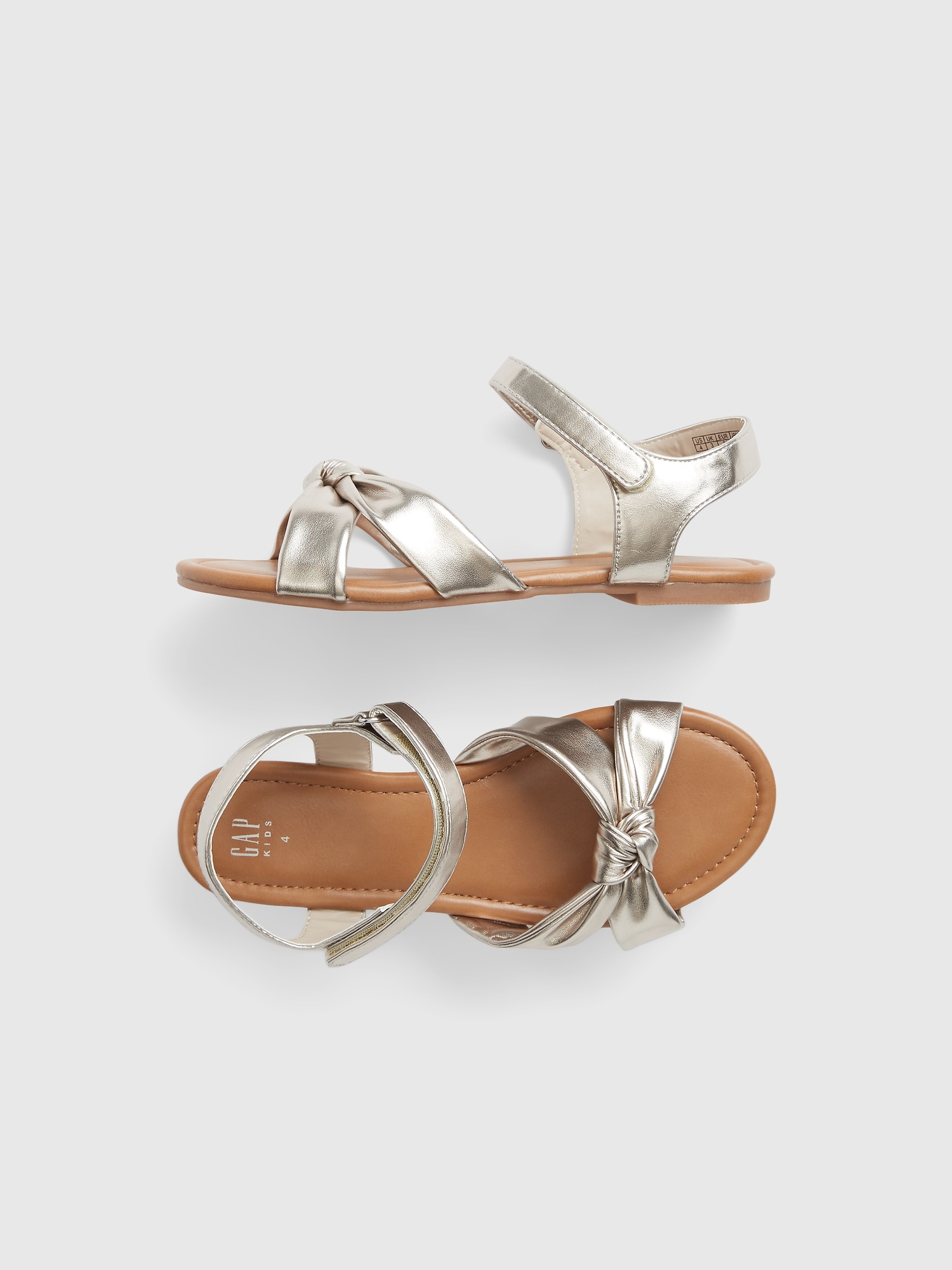 Gap Kids Metallic Knot Sandals beige. 1