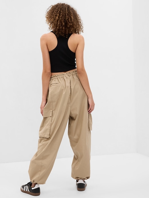 View large product image 2 of 3. Cotton Cargo Parachute Pants