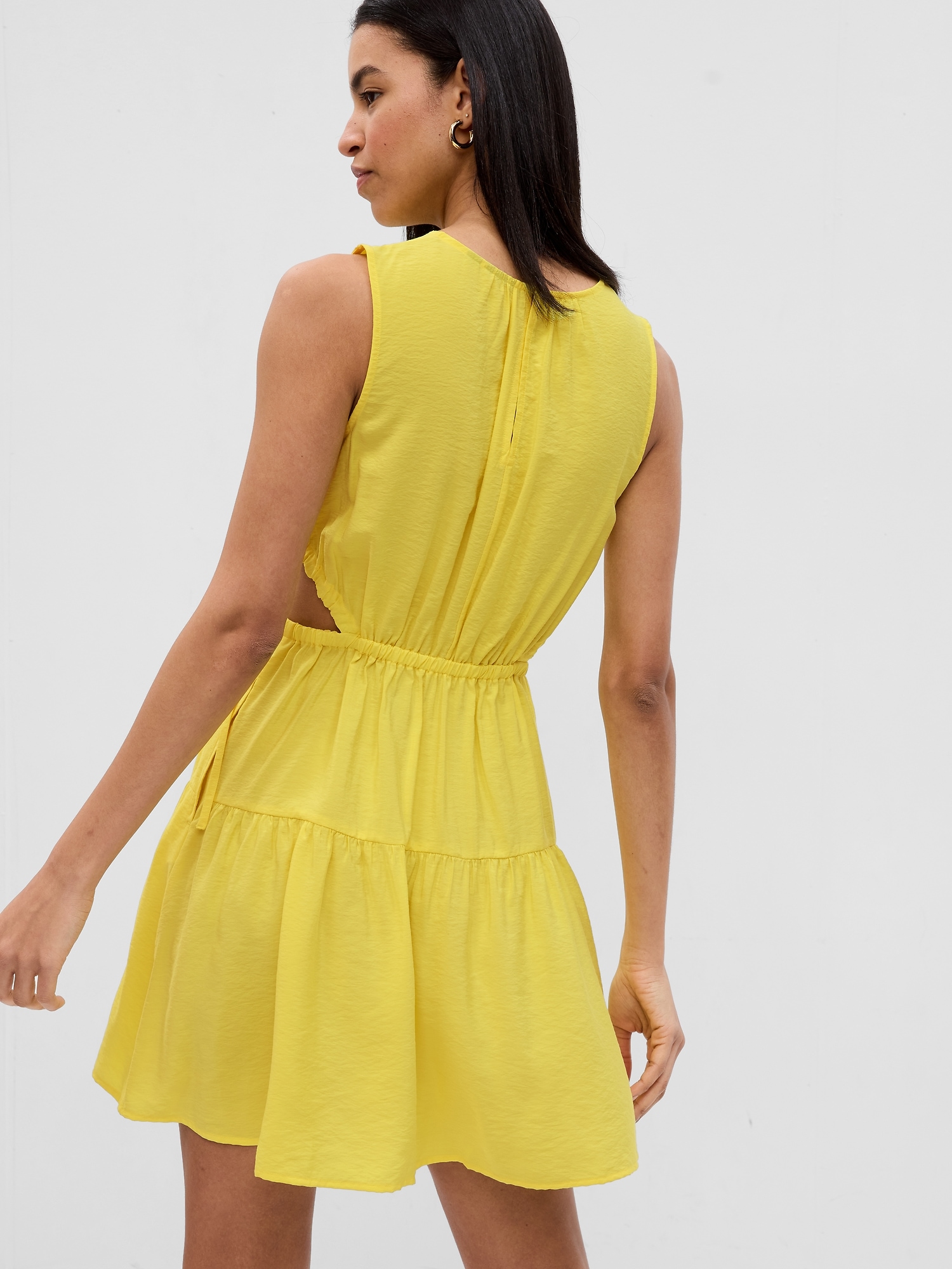 Side Tie Cutout Mini Dress Gap