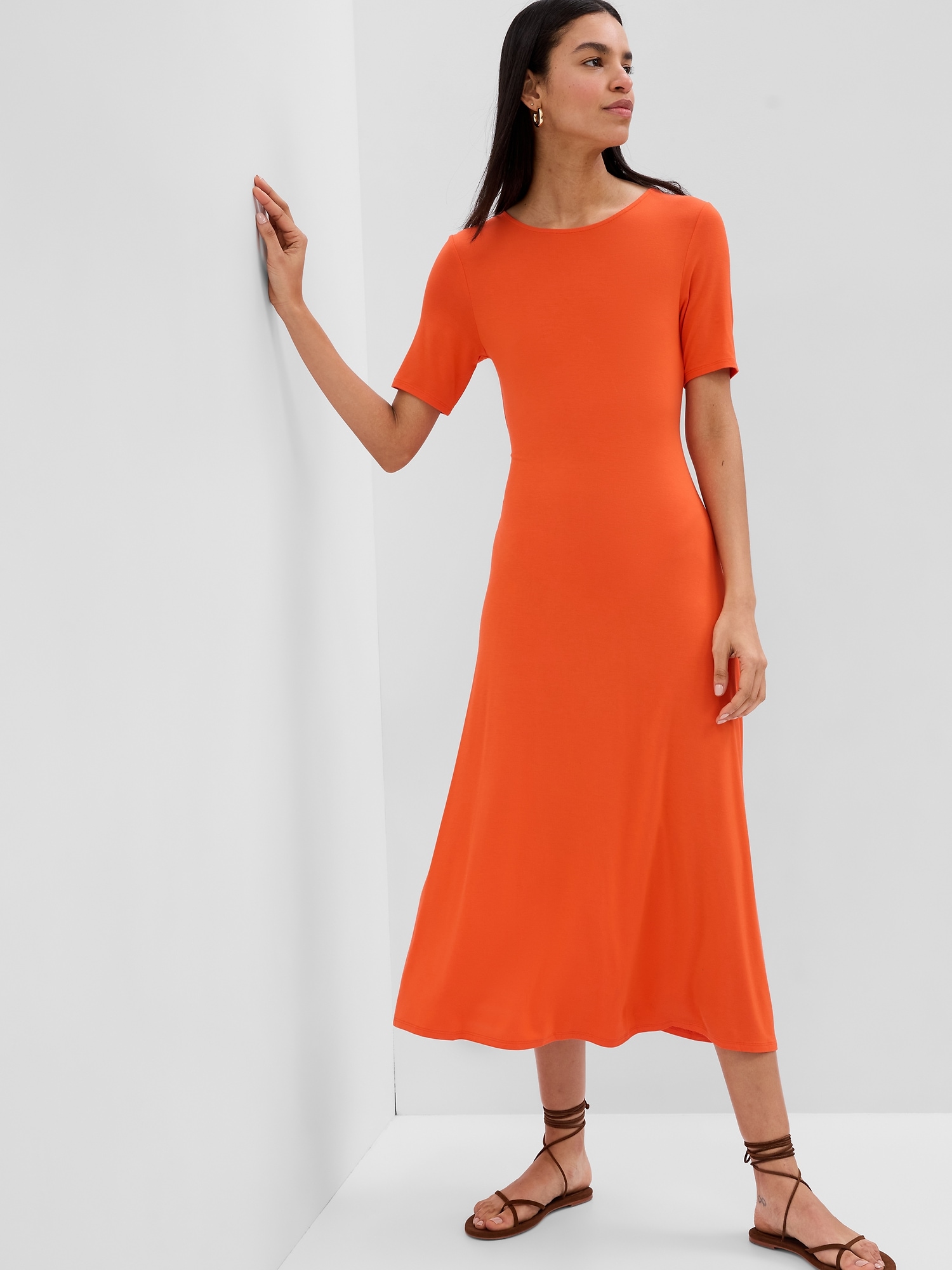 Cutout Maxi T Shirt Dress Gap