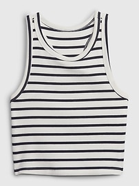 View large product image 4 of 4. Cropped Stripe Rib Tank Top