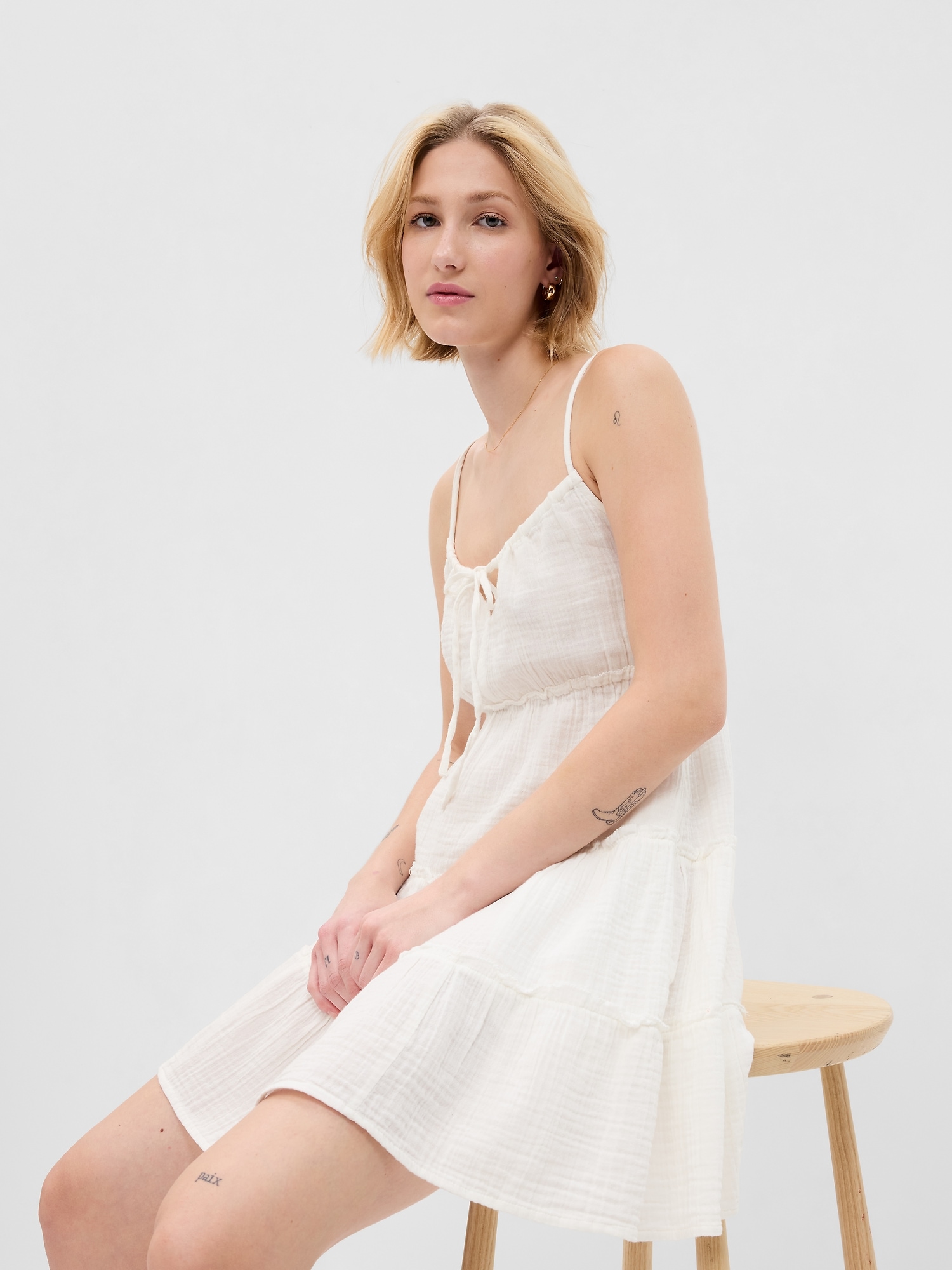 Gap Crinkle Gauze Tiered Mini Dress