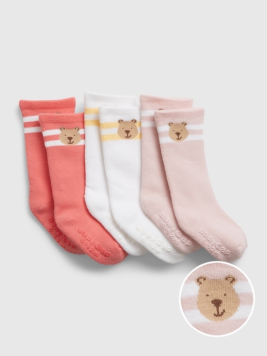 Image number 3 showing, Baby Cotton Brannan Bear Crew Socks (3-Pack)