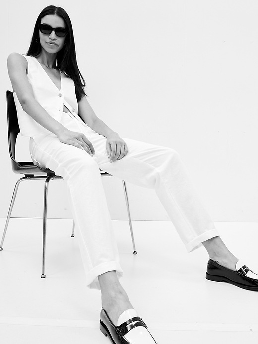 Image number 3 showing, Linen-Cotton Pull-On Pants