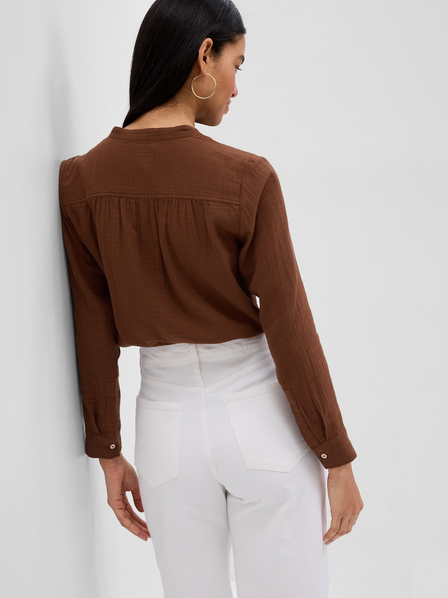 Crinkle Gauze Shirt Gap