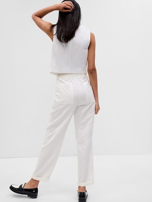 Image number 2 showing, Linen-Cotton Pull-On Pants