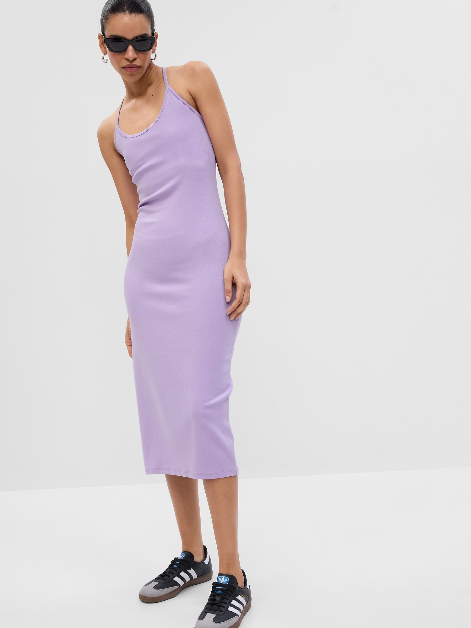 Modern Convertible Strap Midi Dress