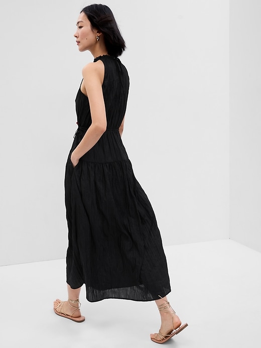 Satin High Neck Midi Dress Gap