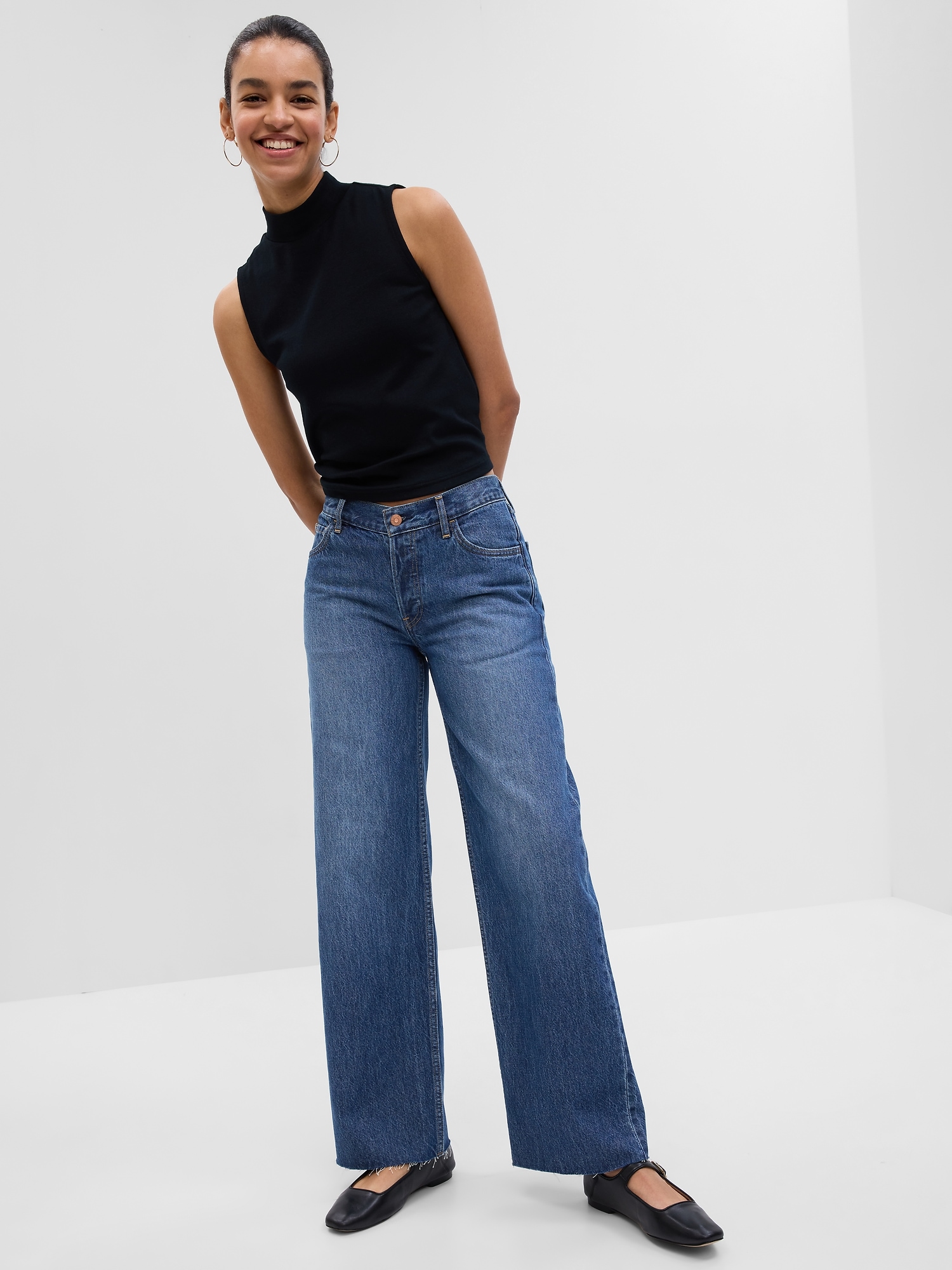 Gap Bettermade Denim Low Rise Stride Jeans With Washwell In Dark Indigo
