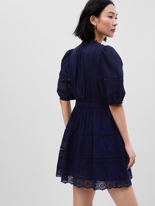 knee length dresses for ladies Karlie Lace Off-The-Shoulder Puff Sleeve Mini Dress  Shop American Threads Women's Trendy Online Boutique Pink / M