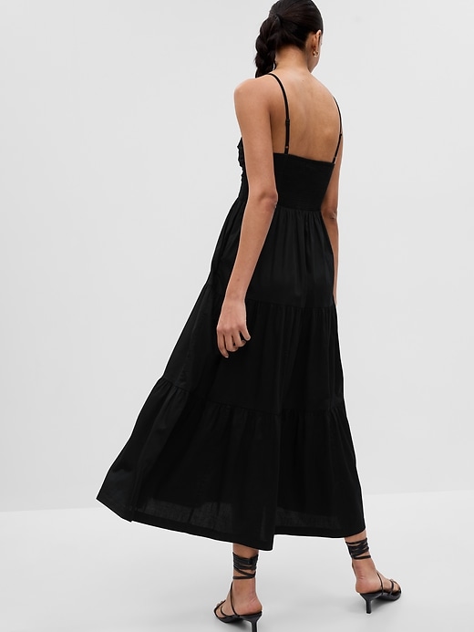 2 of 8 showing, with the color BLACK of product Tie-Front Cutout Maxi Dress