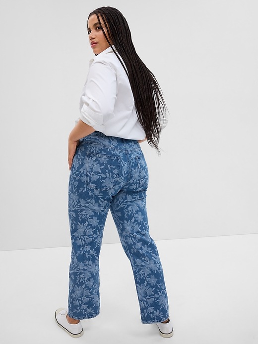 Image number 5 showing, Mid Rise Organic Cotton Floral Print '90s Loose Jeans with Washwell