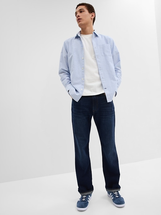 1 of 8 showing, with the color worn dark of product Bootcut Jeans