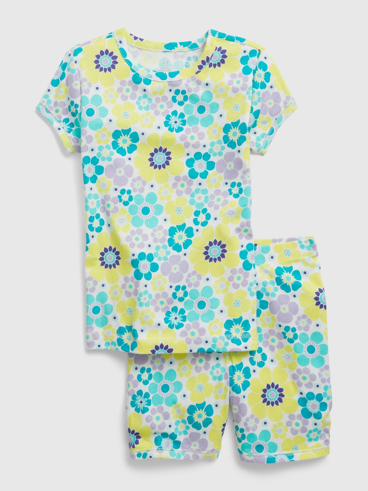 Kids 100 Organic Cotton Floral PJ Shorts Set Gap