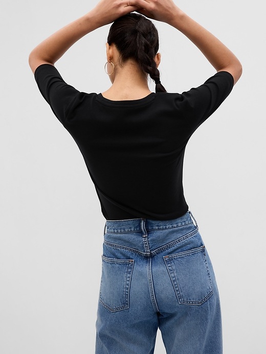 2 of 8 showing, with the color black of product Modern Corset T-Shirt