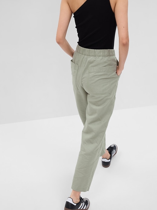 Image number 3 showing, Linen-Cotton Pull-On Pants