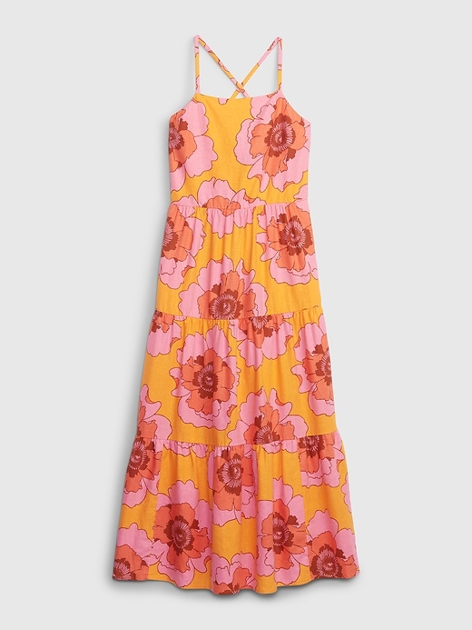 Image number 6 showing, Linen-Blend Tie-Back Tiered Maxi Dress