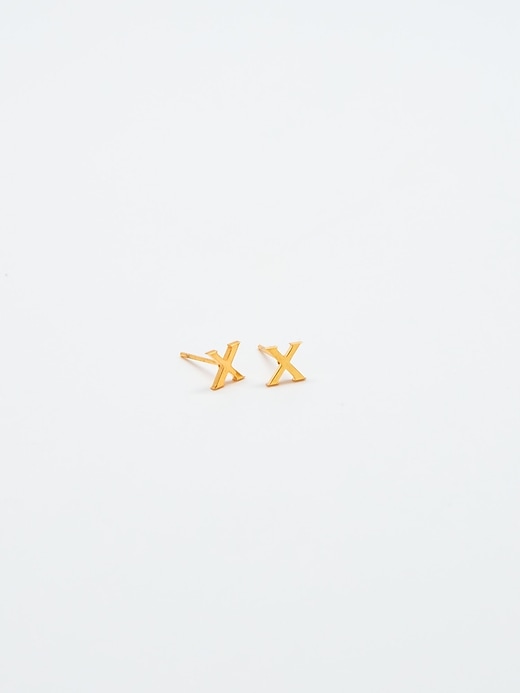 Image number 1 showing, Gold Initial Earrings