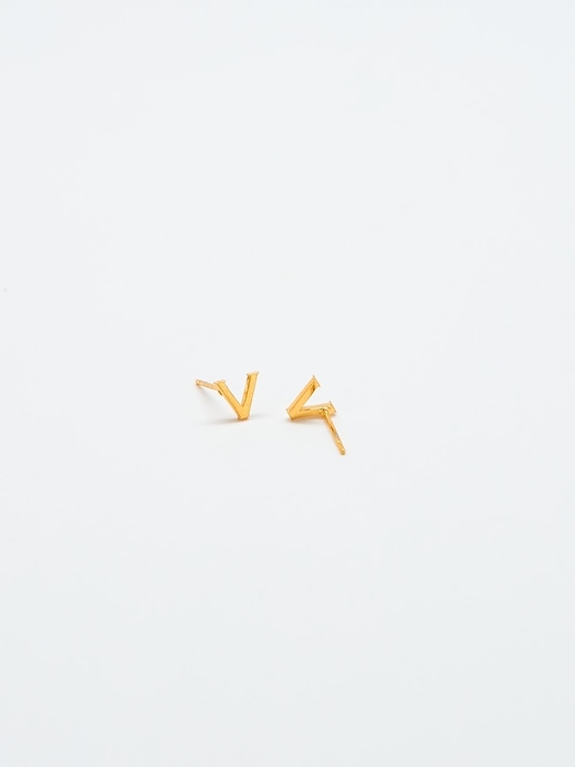 Image number 4 showing, Gold Initial Earrings