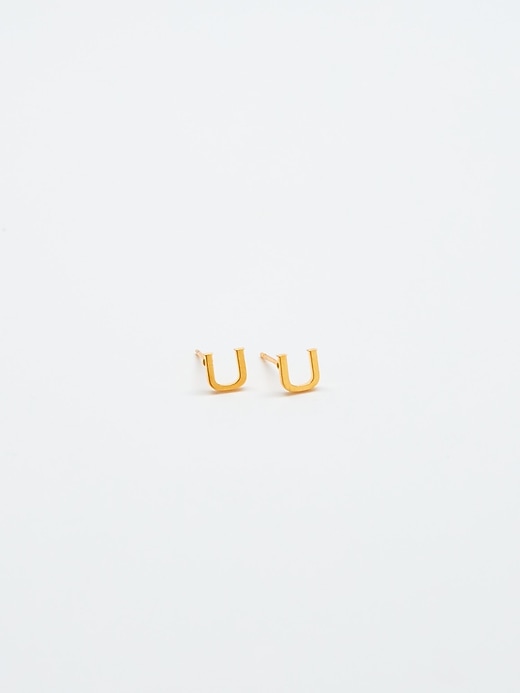 Image number 1 showing, Gold Initial Earrings