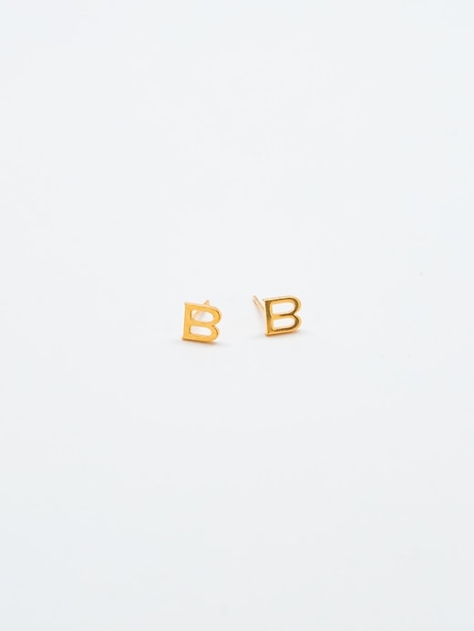 Image number 1 showing, Gold Initial Earrings