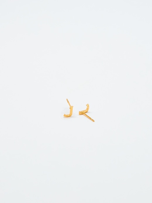 Image number 2 showing, Gold Initial Earrings