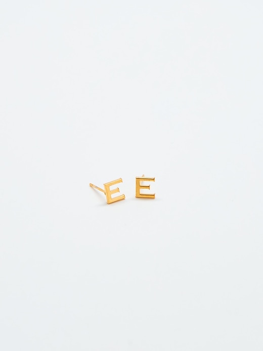 Image number 1 showing, Gold Initial Earrings