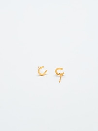 Image number 1 showing, Admiral Row Gold Initial Earrings