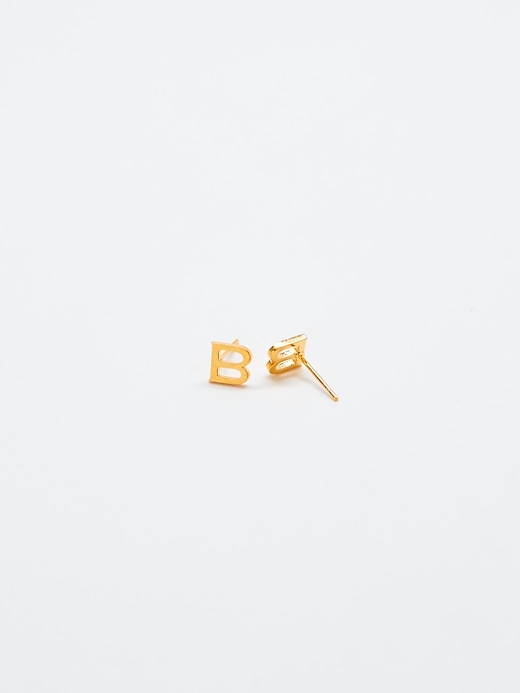 Image number 2 showing, Gold Initial Earrings