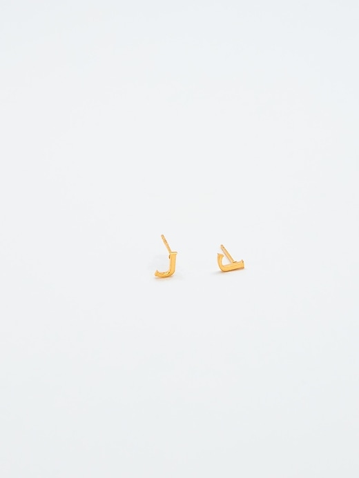 Image number 1 showing, Gold Initial Earrings