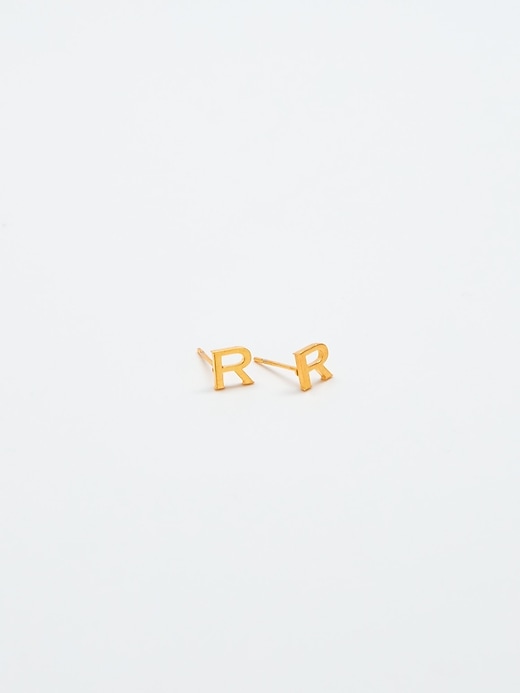 Image number 1 showing, Gold Initial Earrings
