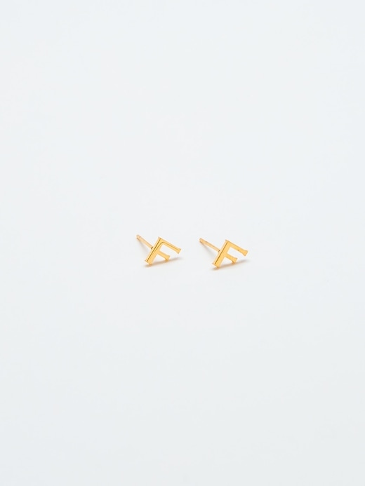 Image number 1 showing, Gold Initial Earrings
