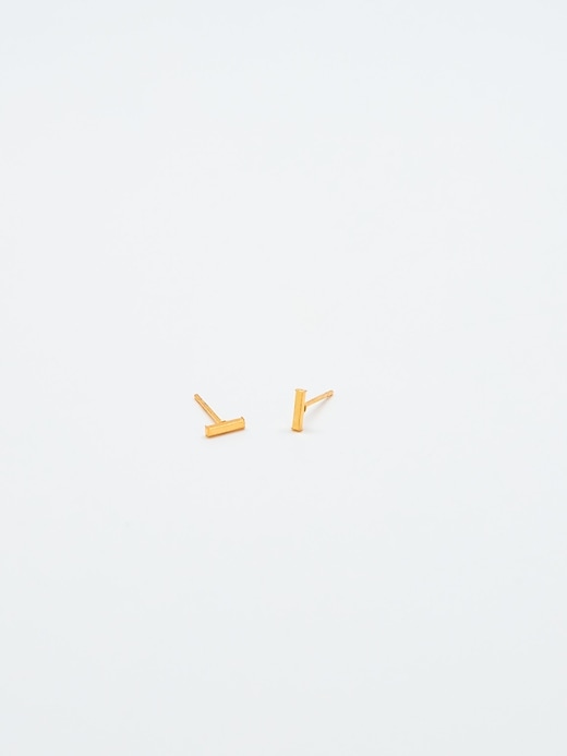 Image number 1 showing, Gold Initial Earrings