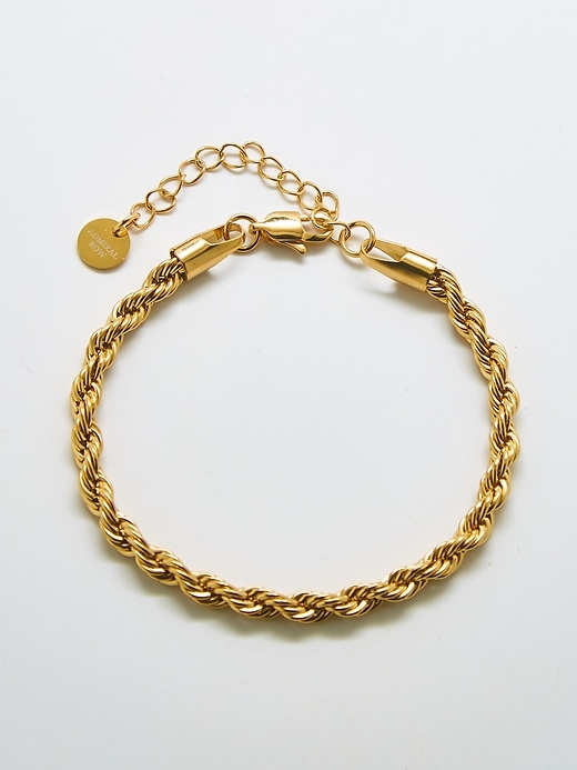 Image number 1 showing, Gold Thick Rope Chain Bracelet