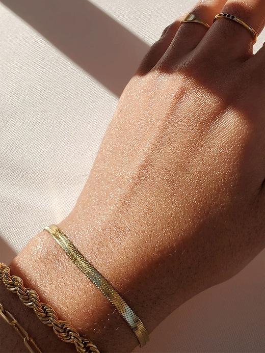 Image number 2 showing, Gold Thick Rope Chain Bracelet