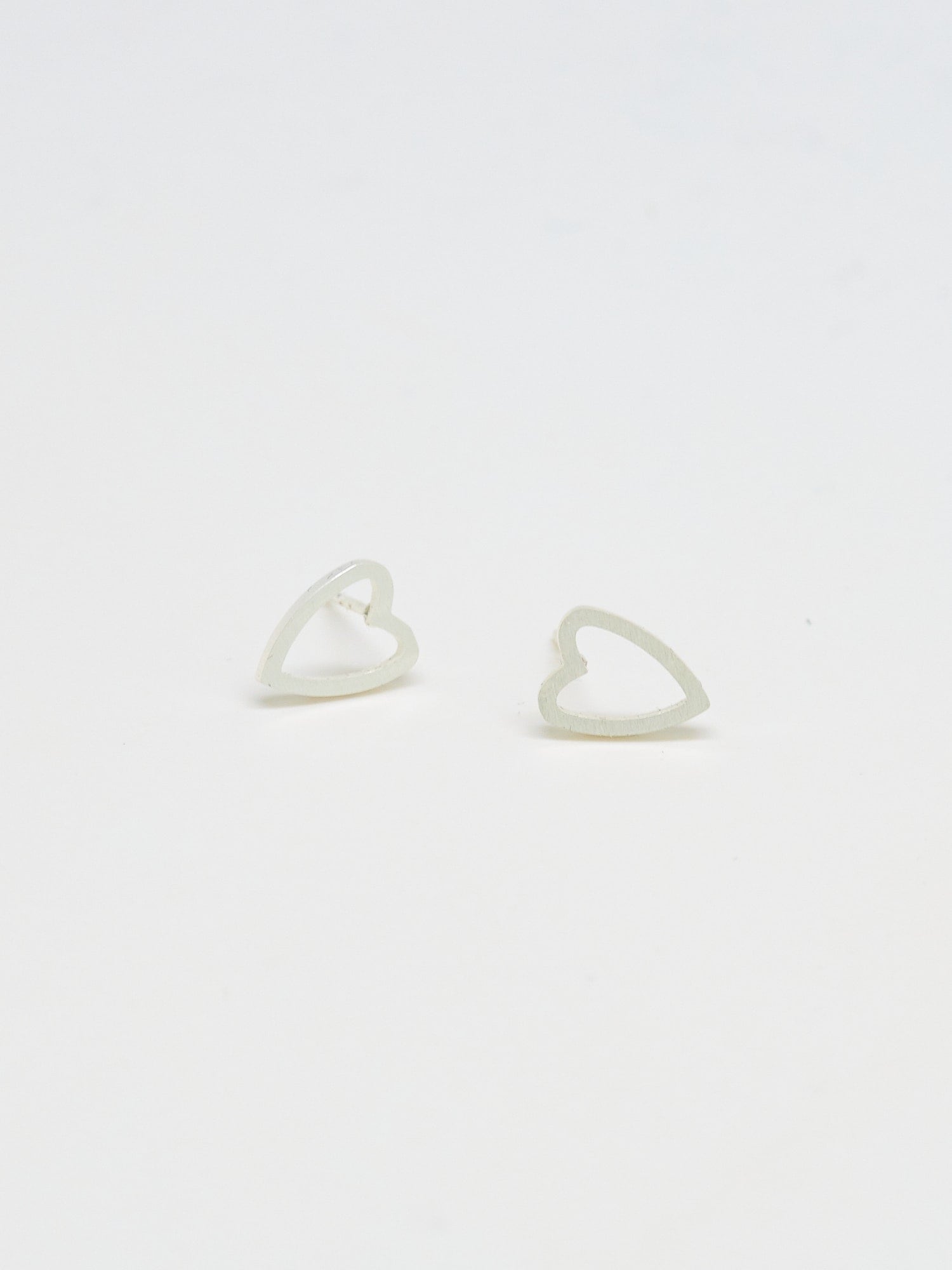 Gap Silver Heart Outline Stud Earrings