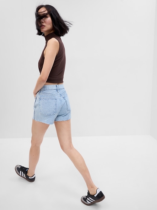 2 of 8 showing, with the color light marble wash of product 3" High Rise Cheeky Shorts