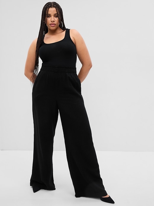 Crinkle Gauze Wide-Leg Pants | Gap