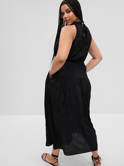 gap satin pleated midi dress GAP LS SATIN MIDI DRS - Day dress - noir red/red