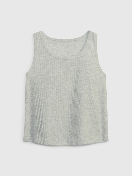 1 of 8 showing, with the color new heather grey of product Kids Rib PJ Tank Top