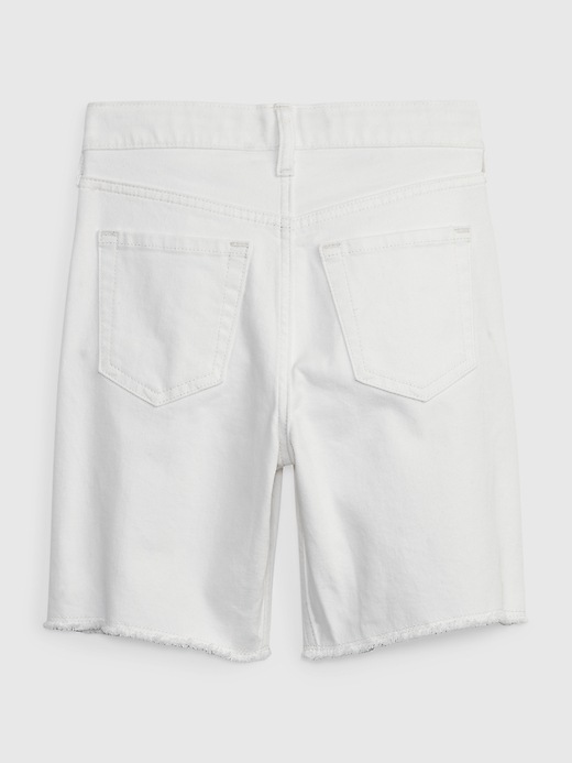 2 of 8 showing, with the color WHITE DESTRUCTION of product Kids High Rise Bermuda Shorts with Washwell
