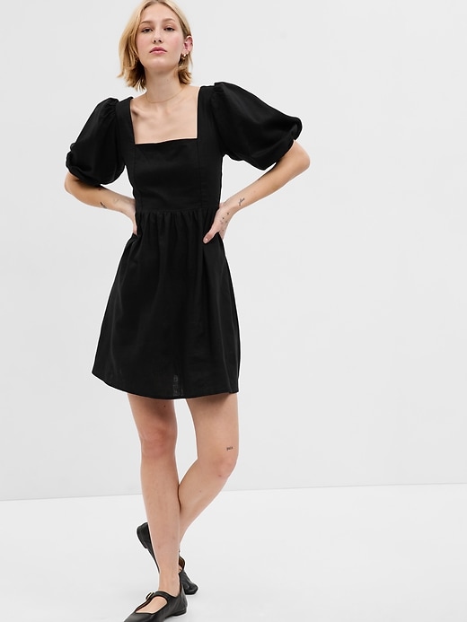 ● GENERALIDEA ● Linen Blend Puff Mini Dress Linen-Blend Puff Sleeve Mini Dress | Gap